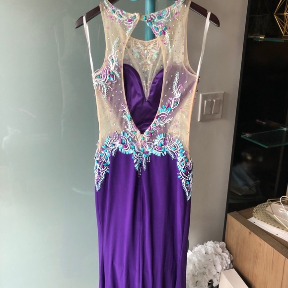 Purple Gown with Beadings - Picture 4 of 5